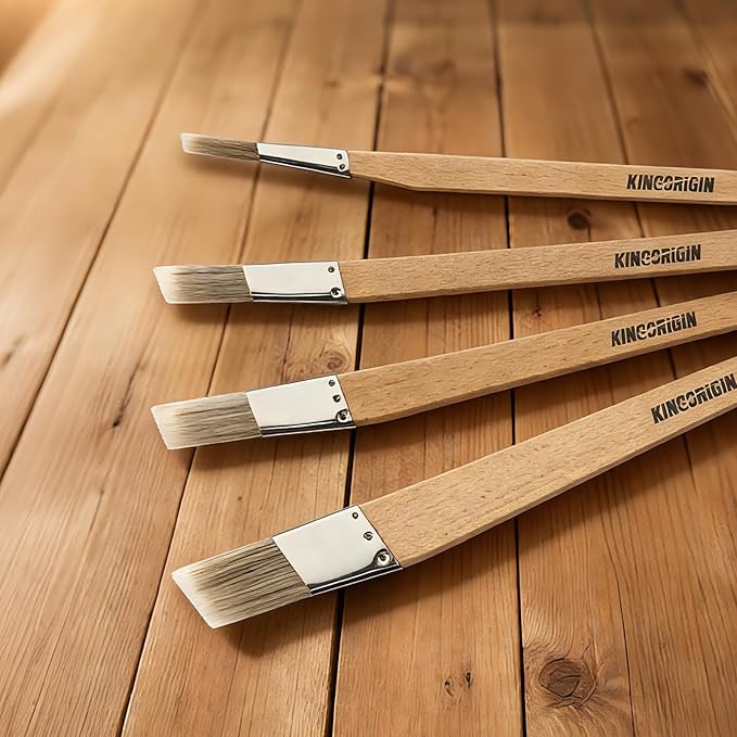 Trim Paint Brushes Set of 4-0.25", 0.5", 0.7", 1" Slant Lining Fitch Paint Brushes for Detail, Small Cutting in Brushes for Trim, Edges and Crafts