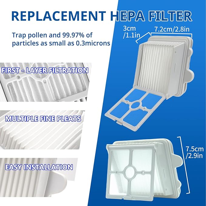 keluke Replacement Roller Brushes & HEPA Filters Compatible with Roborock F25 / F25 ALT Handheld Wireless Vacuum Cleaner - Compatible Accessory Set, 2 Roller Brush and 2 Filters