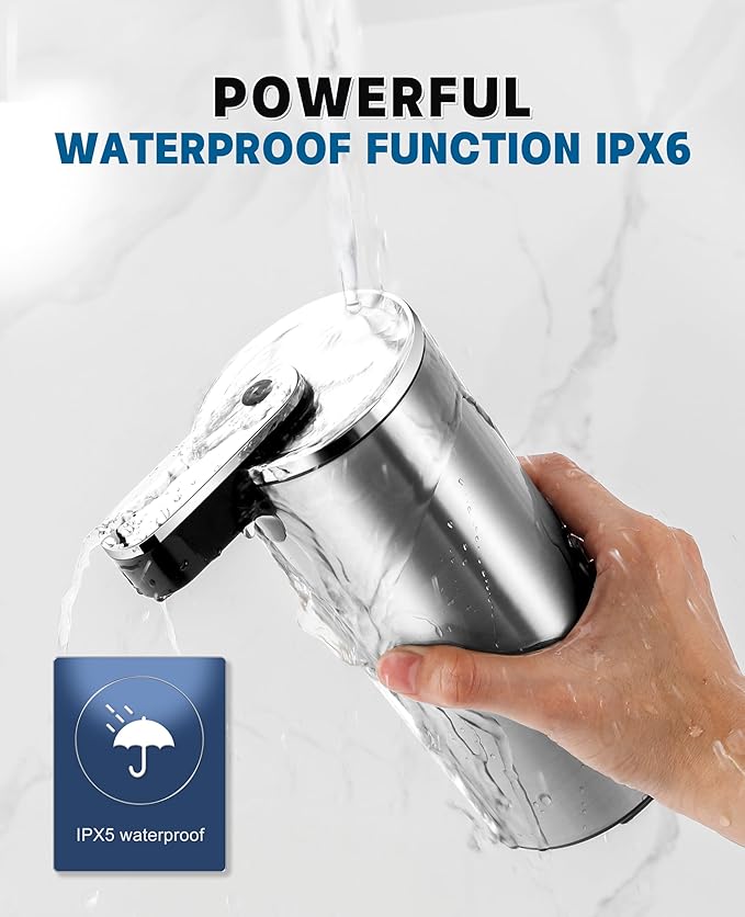 Automatic Soap Dispenser, 13.5oz/400ml Stainless Steel Touchless Soap Dispenser Liquid, 3 Levels Adjustable Infrared Sensor Free Hand Electric Dish Dispenser for Bathroom,Kitchen,Hotel