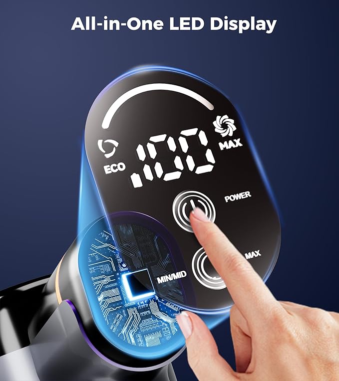 Cordless Vacuum Cleaner, 550W 45Kpa 60Mins Vacuum Cleaners for Home, Anti-tangle Stick Vacuum with Self-Standing, Wall Mount Charging, LDE Display, Wireless Vacuum for Carpet Pet Hair Hardfloor