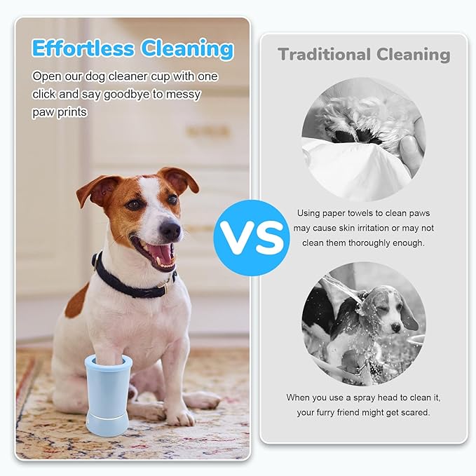 Automatic Dog Paw Cleaner, Dog Paws Washer, Rechargeable Dogs Cleaner, Portable Pet Cleanning Tool for Small to Medium Dogs, Pet Grooming Supplies for Big Cats (Blue)