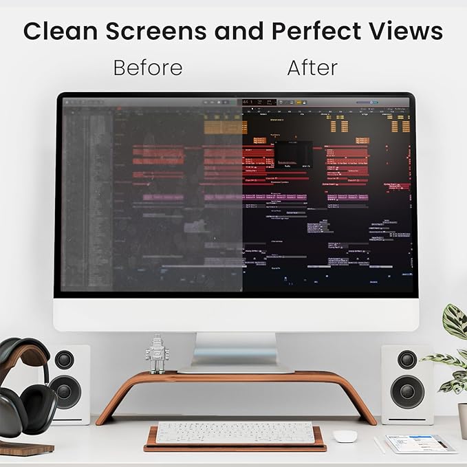 EVEO Screen Cleaner Spray and Wipe - 2-in-1 Car Screen Cleaner & iPhone Cleaner Touchscreen Mist Cleaner for Laptop, Computer, MacBook, iPad and More - 1 Pack (Grey)