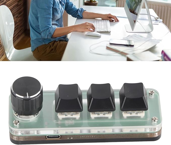 Mini Mechanical Keyboard, Programmable USB Macro Pad, RGB Backlight Gaming Keypad with DIY Programming and Knob Control