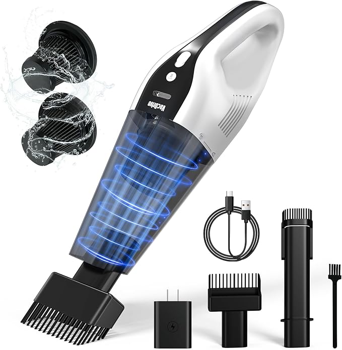 Car Vacuum Handheld Cordless Car Vacuum Cleaner for Drivers, Office, Home & Pet Hair, with True Brushless Motor, Ultra-Strong Suction, Rechargeable Battery&Big Dust Cup, Type-C Fast Charging