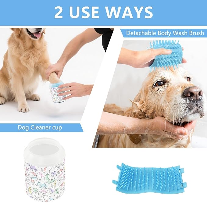 Dog Paw Cleaner Cups for Dogs Pets Foot Washer Paw Scrubber for Medium Small Cats Dogs Cleaning Cup Animal Sketches