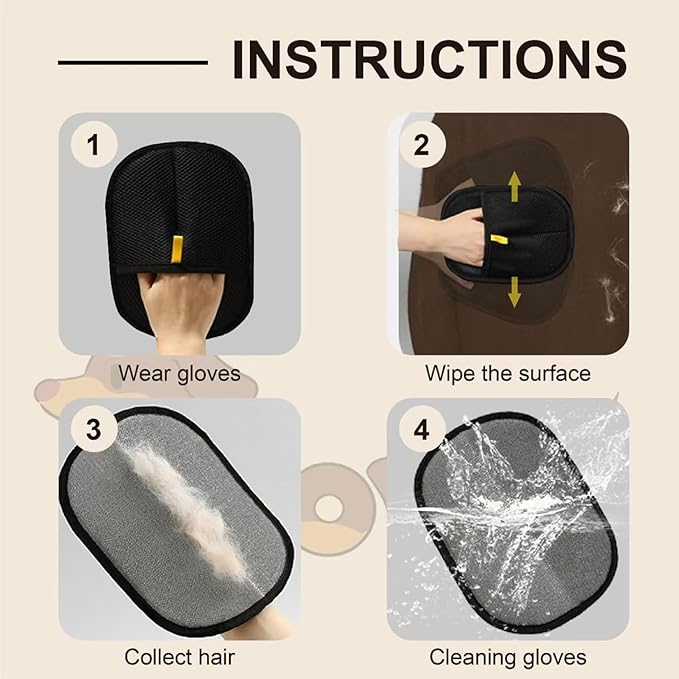 Pet Hair Removal Glove for Cats & Dogs,Newly Upgraded Reusable Electrostatic Pet Hair Glove,Thickened Pet Hair Removal Glove,Reusable Brush Pet Hair Tool (2PCS)