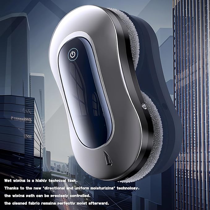 Window Cleaning Robot X11 Pro with Dual-Spray System 70ml Water Tank 3000Pa Strong Suction Auto Edge Detection 2 Cleaning Modes Remote Control for Frameless & Framed Glass