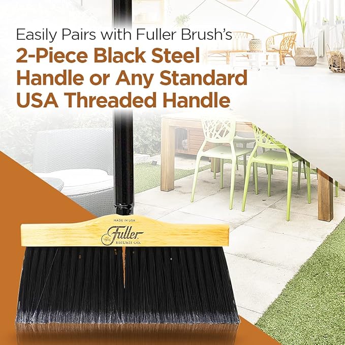 Fuller Brush 10-Inch Upright Maple Wood Broom Head – Indoor and Outdoor Cleaning Head for Hard Surfaces Including Tile, Concrete, Garage Floors, Workshops, Basements, and Commercial Spaces