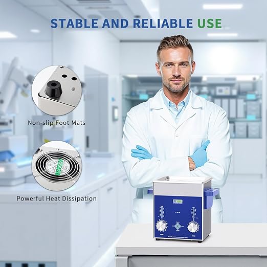 DK SONIC Industrial Ultrasonic Cleaner 2L,60W Commercial Ultrasonic Jewelry Cleaner with Encoded Timer, Heater& Basket, Multi-Application for Jewelry, Glasses, Chains, Watches