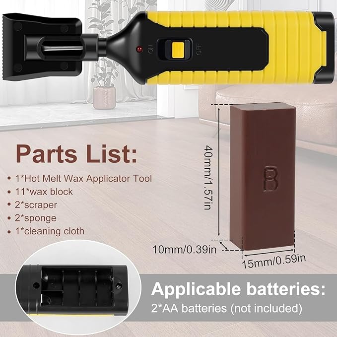 Hardwood Floor Repair Kit, Wood Floor Repair Kit with 11 Colors Repair Wax Blocks, Wood Furniture Repair Kit, Restore Any Scratches, Cracks for Wood Floors, Cabinet, Table, Door, Bookcase