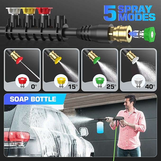 Professional Electric Pressure Washer 4800PSI, 4.0GPM Portable Power Washer with 4 QC Nozzles and Soap Bottle, Cleaner Machine for Cars/Home/Driveways/Patios/Decks/Fences