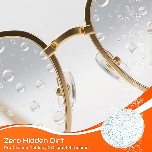 Ultrasonic Jewelry Cleaner, 45KHz Ultrasonic Cleaner Machine with 4 Cleaning Modes, 16.9oz Capacity, Digital Touch Control with Cleaning Tablets for Jewelry, Eyeglasses, Rings, Retainers, Watch Straps