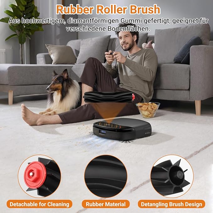 Replacement Kit for Eufy Robot Vacuum Omni S1 Pro: 1 Main Brushes, 1 Roller Mops, 4 Filters, 6 Side Brushes, 6 Dust Bags, 6 Scented Tablets,1 Cleaning Brush