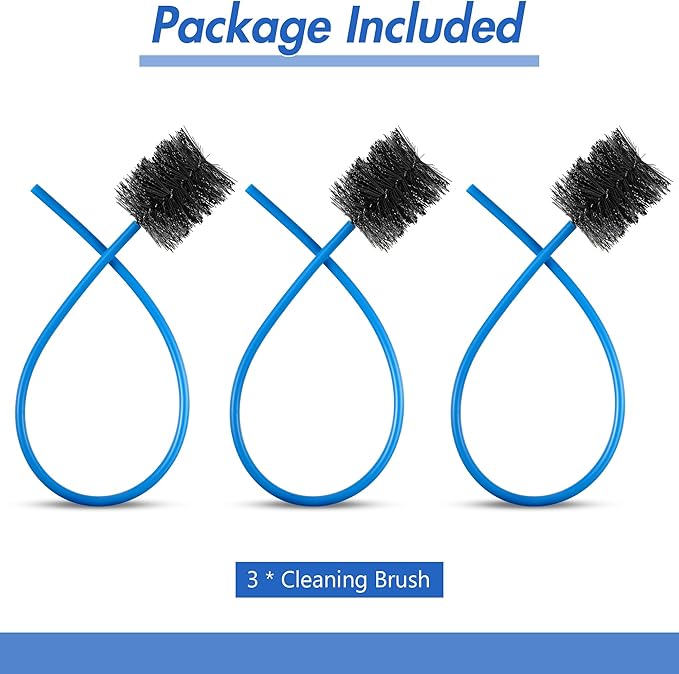 3 Pcs Condensate Trap Flexible Drain Brush, 16 Inch AC Drain Line Cleaning Brush for AC & HAVC Condensate P Trap, Blue