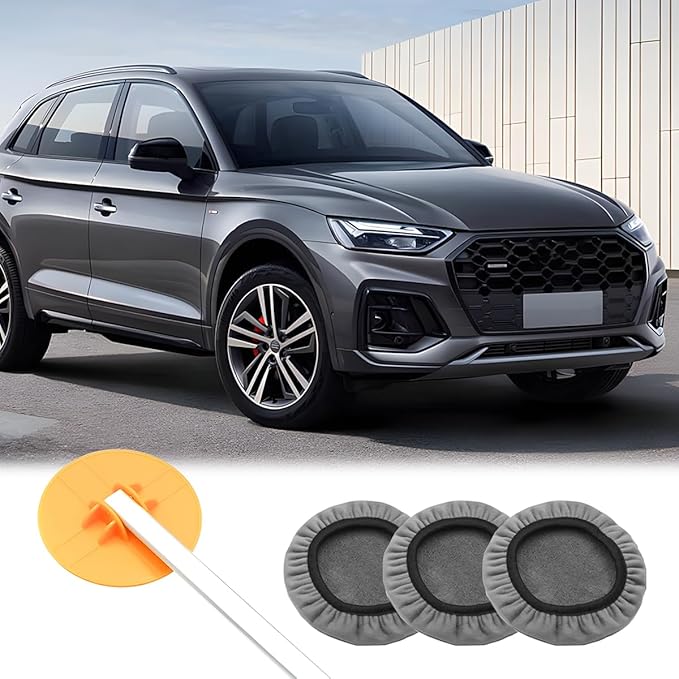 Car Windshield Cleaner Tool, Vehicle Window Cleaning Kit with 3PCS Double Side Microfiber Pads, Auto Glass Detailing Washing Brush for Exterior Interior, Universal for Truck SUV RV