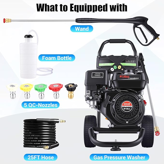 Gas Powered Pressure Washer 4200 PSI Gas Power Washer 4.0 GPM 212CC Commercial High Pressure Washer, with Spray Gun and Extension Wand, 5 Quick Connect Nozzles, Copper Pump,EPA/CARB/ETL