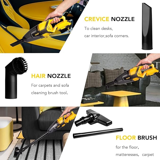 120W Cordless Handheld Vacuum Cleaner Compatible with Dewalt 20v Max Battery (Tool Only) Portable for Hard Floor Carpet Car Pet Hair Cleaning