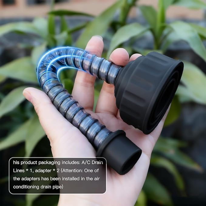 AC Drain Line Cleaner, A/C Condensate Drain Line Cleaner Adapter, hvac tools, Universal Fit AC Drain Line Unclogger, Compatiable With Most PVC Pipe Sizes, Easy To Use, Black