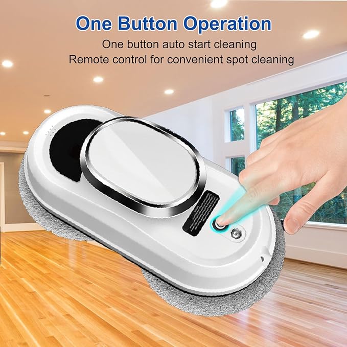 Window Cleaner Robot, 5600Pa Strong Suction Window Automatic Cleaning Robot, Smart Path Planning, Powerful Dual Spinning Mop, Remote Control, Dual Safety Protection for Effortless Cleaning