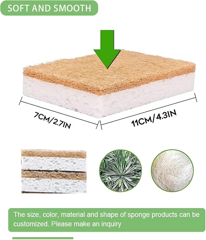 Coconut Fiber Sponges – Natural & Biodegradable. 100% Eco-Friendly