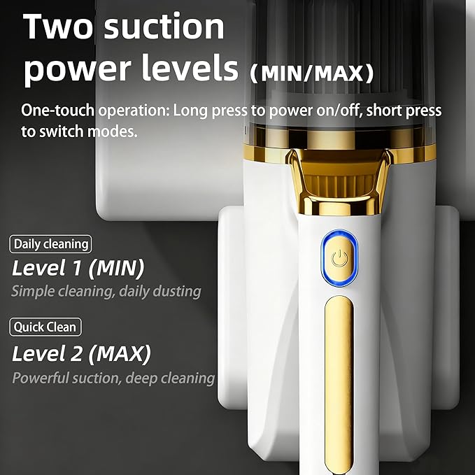 Mattress Vacuum Cleaner, 14Kpa Bed Vacuum Cleaner with 253.7nm UV-C Light, Versatile Wireless Handheld Vacuums with HEPA Filter and USB-C Charging Port for Bed, Sofa, Clothes, Crib