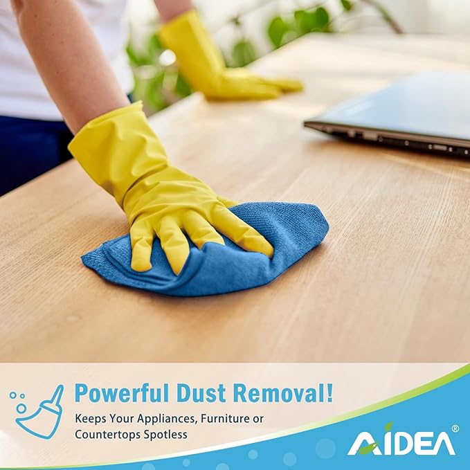 AIDEA Microfiber Cleaning Cloth, 50PK, Microfiber Towels for Cars, All Purpose Cleaning Rags for House, Dusting Cloth for Kitchen, Car, Window, 12"×12"