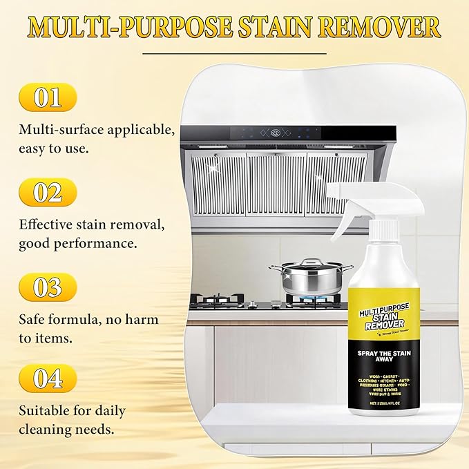 Multi-Purpose Stain Remover, A powerful cleaner for kitchens floors toilets and cars effectively removes hard water stains yellowing and stubborn residues(120ml)