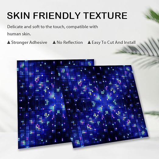 Nuxovilar Peel and Stick Vinyl Floor Tiles - 11.8"x11.8" Colorful Pixel Pattern, 10 Pcs Self-Adhesive Peel and Stick Flooring for Easy Room Upgrade