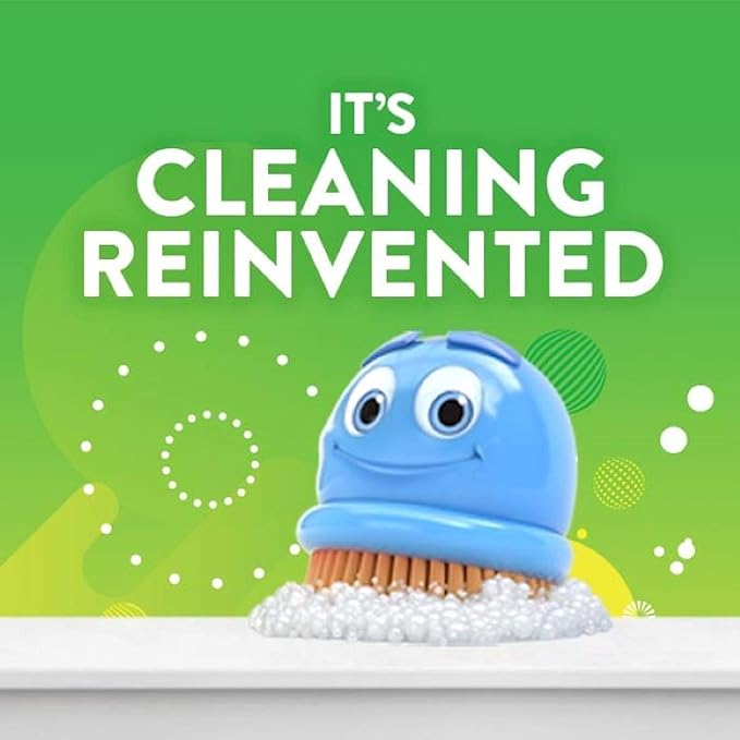 Scrubbing Bubbles Fresh Gel Toilet Bowl Cleaning Stamps, Helps Keep Toilet Clean and Helps Prevent Limescale & Rings, Rainshower Scent, 1 Dispenser with 6 Fresh Gel Stamps (Pack of 4)