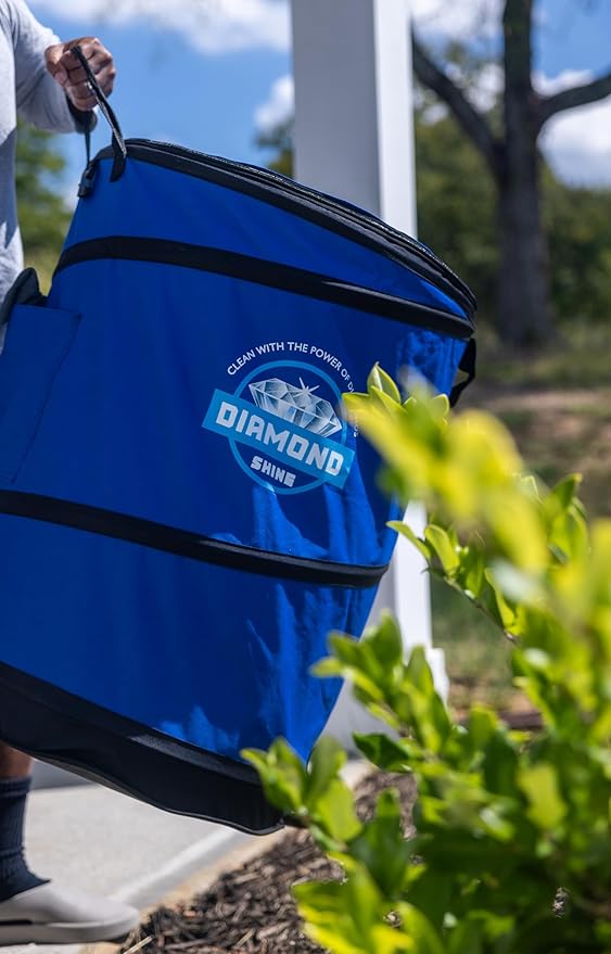 Diamond Shine Collapsible Garden Bag for Yard Waste, 47 Gallon Reusable Container Indoor & Outdoor Ultra With Durable Zipper & Handles