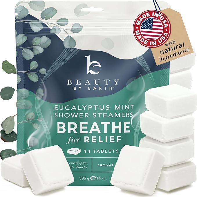 Shower Steamers Aromatherapy - USA Made with Natural Ingredients & Eucalyptus Essential Oil, Valentines Day Gifts for Her & Him, Large Shower Bombs, Relaxation Spa & Self Care Gifts for Women & Men
