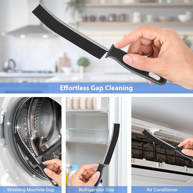 Crevice Cleaning Brush, Hard Bristle Multifunctional Cleaning Brush Tool, Gap Scrub Brush, Cleaning Tools for Narrow Gaps, Grout, Tile Seams, Window Tracks, Car Vents, 3PCS (3)