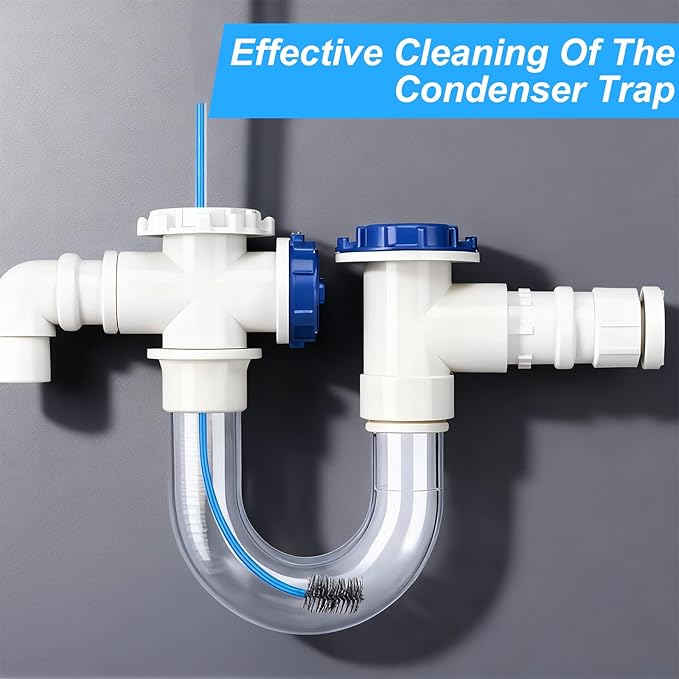 3 Pack AC Drain Line Cleaner, Drain Brush Sunroof Draining Cleaning Tool Condensate Trap Brushes Line Cleaner for Air Conditioner Drains Flexible Systems Pump Long Pipe Unclog for Sink