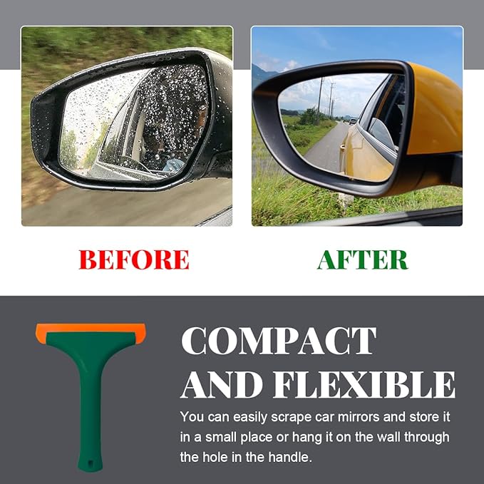 Small Silicone Window Squeegee, Car Windshield Silicone Squeegee, Auto Windshield Water Blade Scraper with 5.9 Inch Blade and Non-Slip Handle for Window, Mirror, Glass Door (Dark Green)