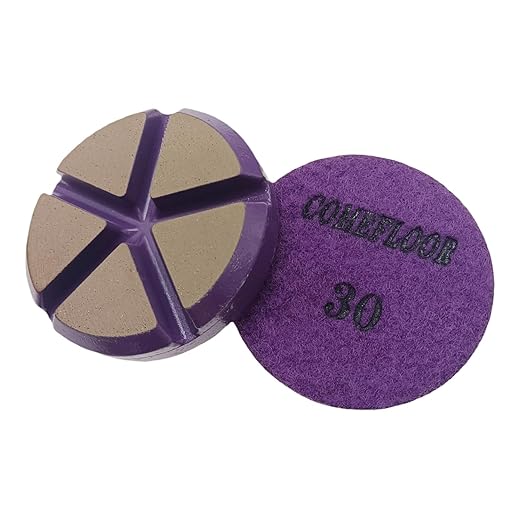 Hybrid Ceramic Transitional Diamond Polishing Pucks for Concrete Terrazzo Floor, 3 Inch Hook and Loop Aggressive Floor Grinding Discs, 30# 9PCS