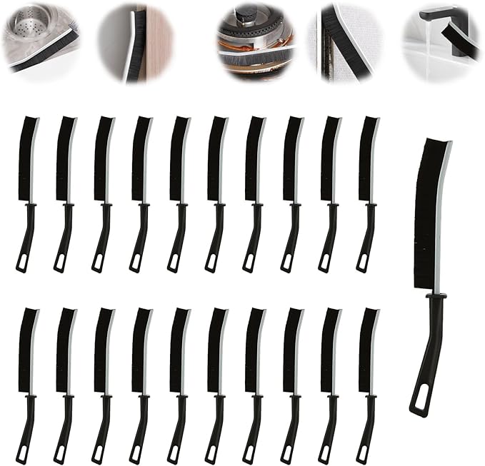 30 PCS Hard Bristle Crevice Cleaning Brush Corners Cleaning Brush Tool Slim Gap Scrubbing Tool Thin Grout Cleaner Brush for Bathroom Kitchens Window Tracks