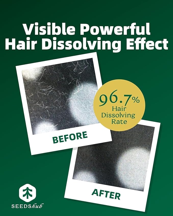Pet Hair Dissolver for Washing Machine, Pet Hair Remover for Laundry, 96.7% Dissolution Rate, Dog Hair Remover, Cat Hair Remover, Up to 12 Months of Use, HE/Top/Front-Load Compatible, Septic Safe