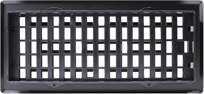 Decor Grates (4-Pack) Oriental Floor Register, 4x10 Inches, Textured Black (AJH410-BLK)