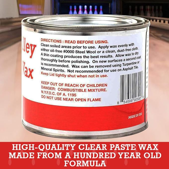 Bowling Alley Wax, Clear Paste, 16 oz. Can - Surface Protection Wax for Polishing & Cleaning