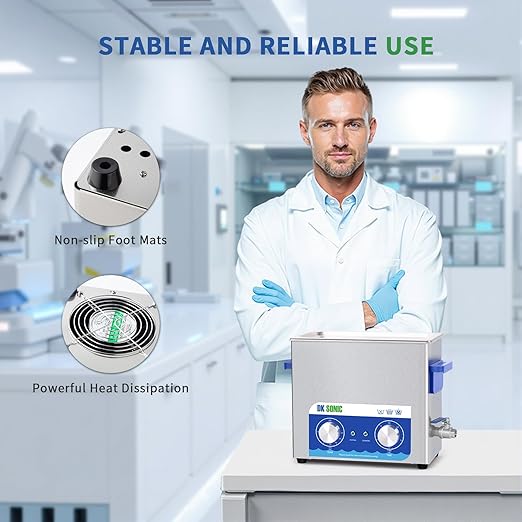 DK SONIC Ultrasonic Cleaner,6L 180W Sonic Cleaner with Heater&Mechanical Timer,Ultrasonic Carburetor Cleaner for Cleaning Gun,Engine,Carburetors,Chains(Include Basket)