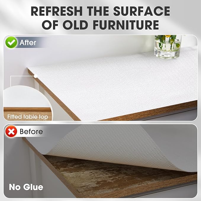 Drawer and Shelf Liner, Non-Slip Kitchen Cabinet Liners Non-Adhesive Thick Strong Grip Waterproof Washable Mats Protect Dresser Shelves Cupboard Bathroom Cabinets, White, 20 in X 10 FT