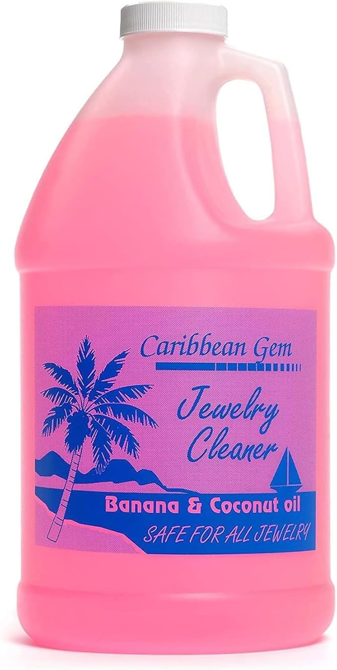 Banana & Coconut Oil Jewelry Cleaner (1/2 Gallon Refill) - Jewelry Cleaning Solution Gallon for All Gold, Silver, Diamonds, Rings, Gems & Precious Stones