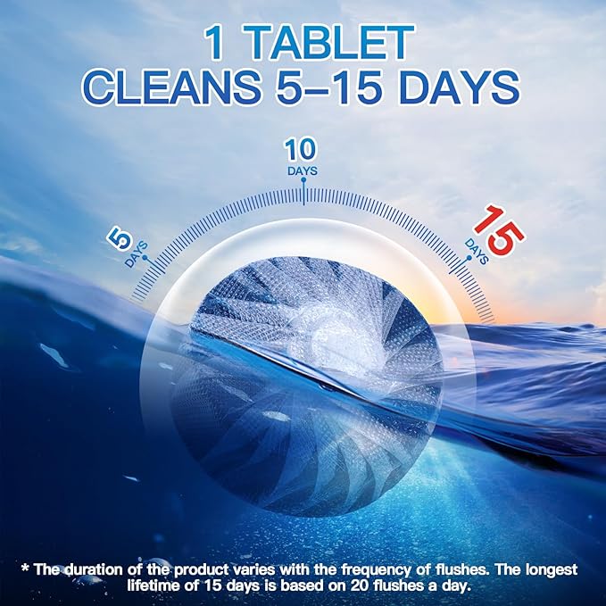 Vacplus Automatic Toilet Bowl Cleaner Tablets, Bathroom Toilet Tank Cleaner (100 PACK), VA-T165