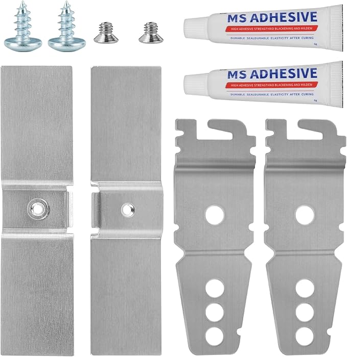 Granite Dishwasher Mounting Bracket Kit Fits Most Under Counter Dishwasher Mounting Bracket For Granite Countertop Dishwasher Brackets WP8269145 AP6012289 PS11745496 With Glue and Screws - 2 Pack