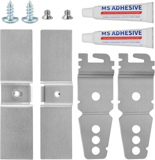 Granite Dishwasher Mounting Bracket Kit Fits Most Under Counter Dishwasher Mounting Bracket For Granite Countertop Dishwasher Brackets WP8269145 AP6012289 PS11745496 With Glue and Screws - 2 Pack