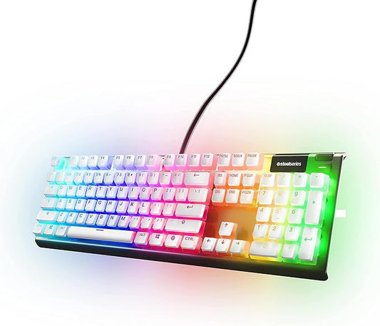 SteelSeries PRISMCAPS - Double Shot Pudding-Style Keycaps - Durable PBT Thermoplastic - Compatible with a Wide Range of Mechanical Keyboards - White