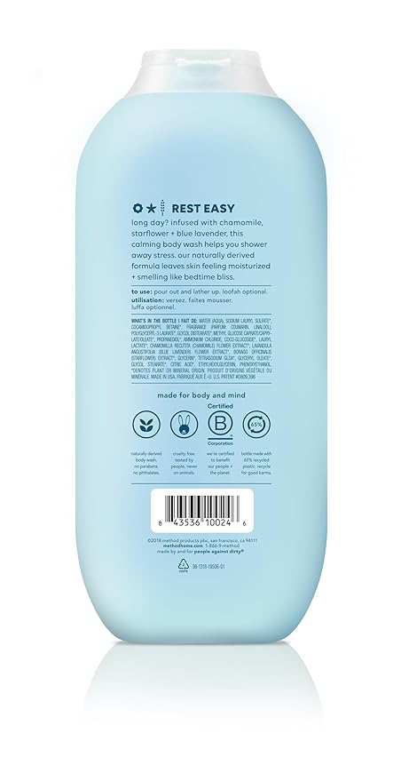 Method Body Wash, Wind Down, Paraben and Phthalate Free, 18 oz (Pack of 2)