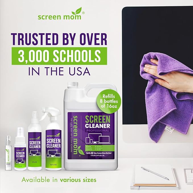 Screen Cleaner Spray and Wipe Kit 16oz and 4 Pack Microfiber Towel Bundle - Electronics Cleaner Spray TV Screen Cleaner for Smart TV Computer, Phone, iPad Laptop Screen Cleaner Car Screen Cleaning Kit