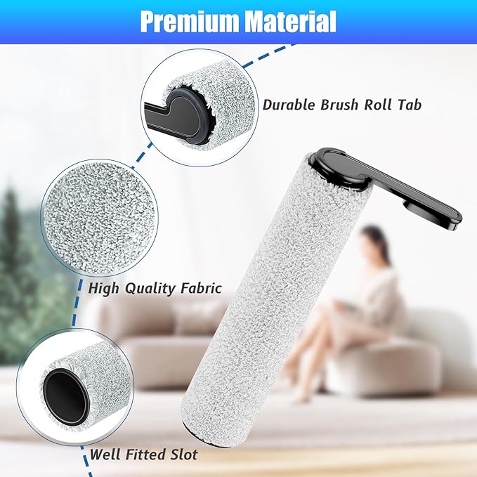 Replacement Brush Rollers and HEPA Filters for Tineco Floor ONE S6 / S7 Pro Cordless Wet Dry Vacuum Cleaner 2 Brush Rollers, 2 HEPA Filters with Clean Tool