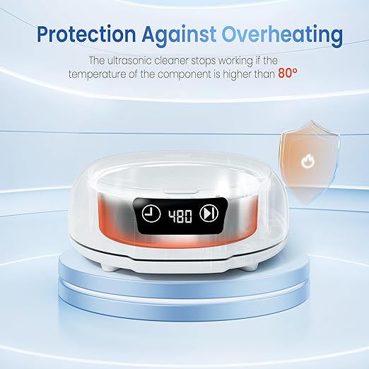 kunphy Ultrasonic Jewelry Cleaner, 700ml(24.5 0z) 48KHz Jewelry Cleaner Machine with 3 Digital Timers, Ultrasonic Cleaning Machine for Glasses, Rings, Diamond, Necklaces